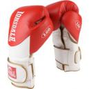 Lonsdale L60 Hook and Loop Leather Training Gloves RedWhite 12oz