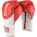Lonsdale L60 Lace Up Leather Training Gloves RedWhite 12oz