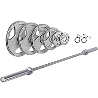 Ironman 145kg Olympic Trigrip Hammertone Weight Set with 86 Olympic Weight Bar