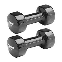 York Vinyl Dipped Dumbbells 2 x 5kg Black