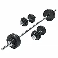 York 50kg Cast Iron Barbell and Dumbbell Weight Set