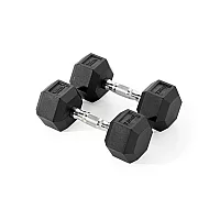 York Fitness Rubber Hex Dumbbells 2 x 7.5kg