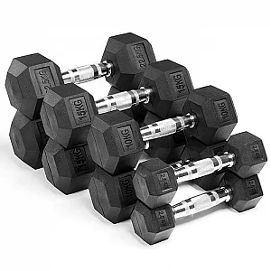 Ironman Rubber Coated Hex 30kg Dumbbell