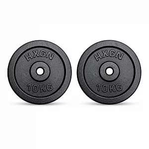 HXGN 2 x 10kg Cast Iron 1 in Weight Plates