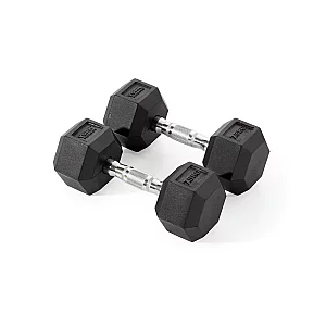 York Fitness Rubber Hex Dumbbells 2 x 7.5kg